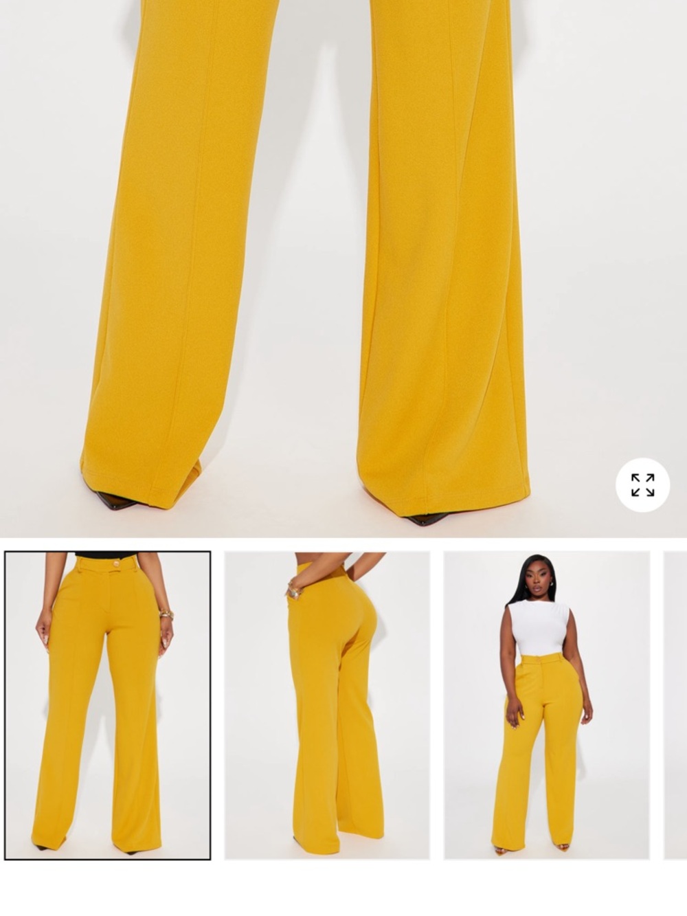 Fashion Nova Women's Wide-Leg Pants in Mustard